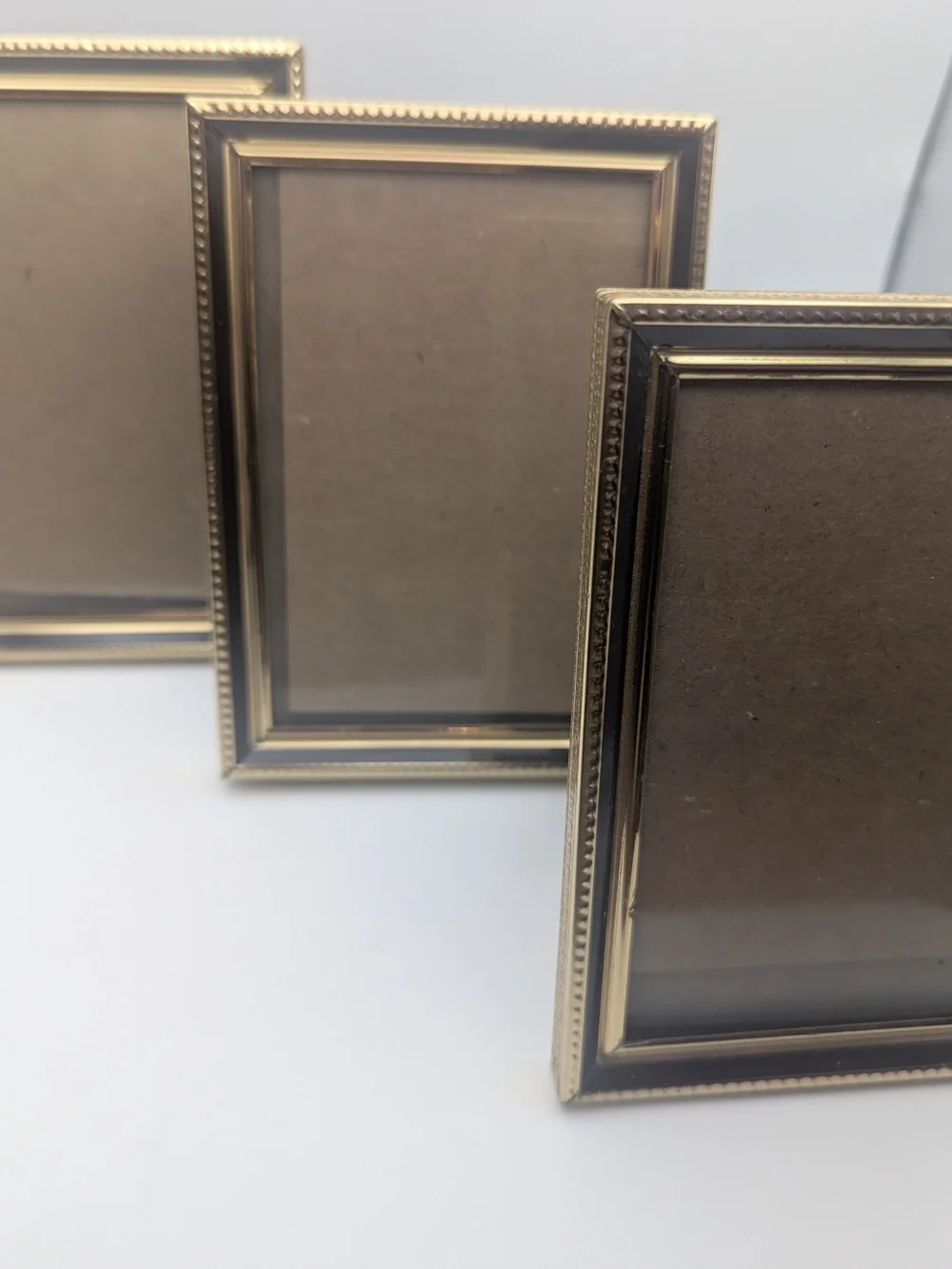 Gold Brass Tone Picture Frames (Set Of 3) 3.5×5